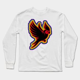 Lgbtq+ Rainbow flying cockatiel Long Sleeve T-Shirt